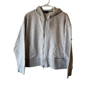 Tommy Hilfiger White Flag Zip Up Hoodie Jacket Size M Women's Y2K